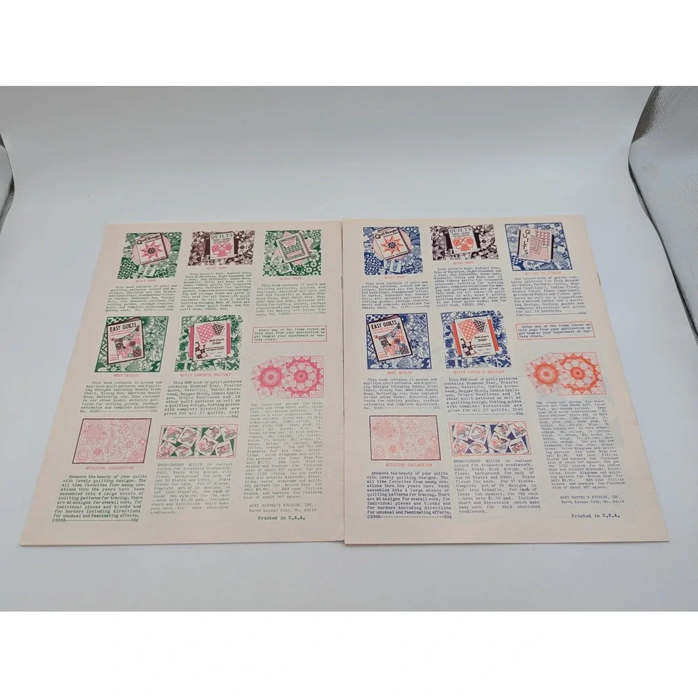 Vintage Aunt Martha's Quilt Pattern Booklets Lot of 6 Pieced Applique Designs